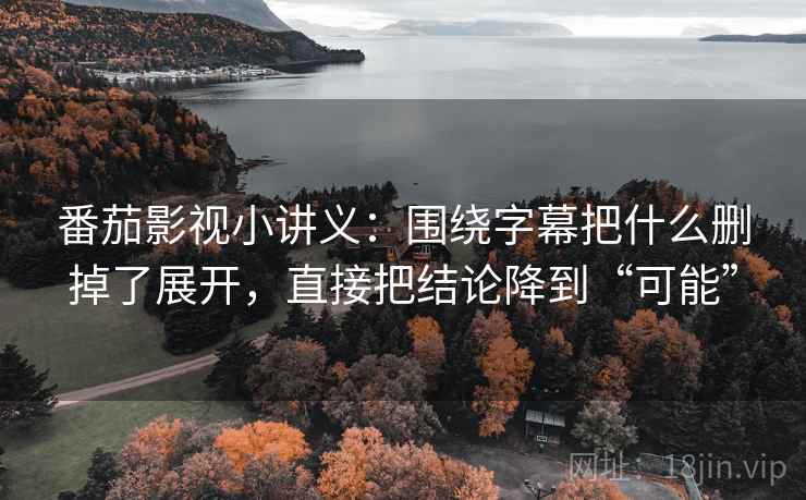 番茄影视小讲义：围绕字幕把什么删掉了展开，直接把结论降到“可能”